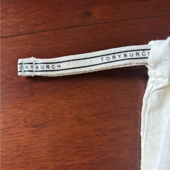 Tory Burch Cream Linen Shoe/Small purse dust bag New - Picture 2 of 2